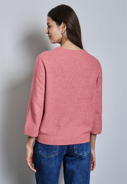 Strickpullover mit Rundhals sugar coral mel.