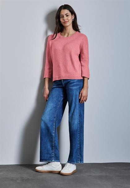 Strickpullover mit Rundhals sugar coral mel.