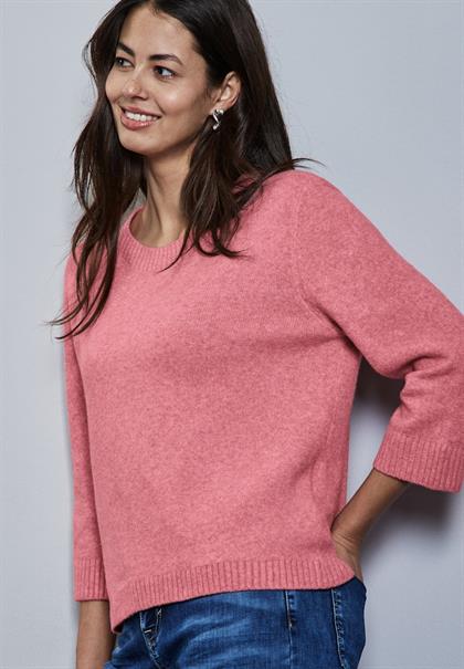 Strickpullover mit Rundhals sugar coral mel.