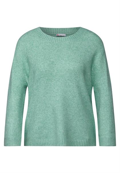 Strickpullover mit Rundhals sunlit green mel.