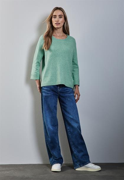 Strickpullover mit Rundhals sunlit green mel.