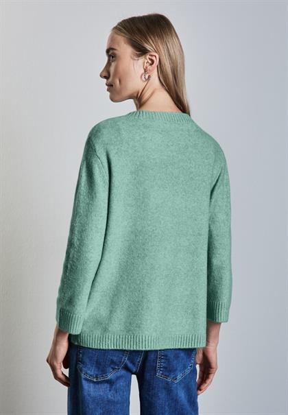 Strickpullover mit Rundhals sunlit green mel.