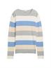 Strickpullover mit Rundhalsausschnitt beige blue block stripe