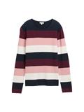 Strickpullover mit Rundhalsausschnitt big rose knit stripe