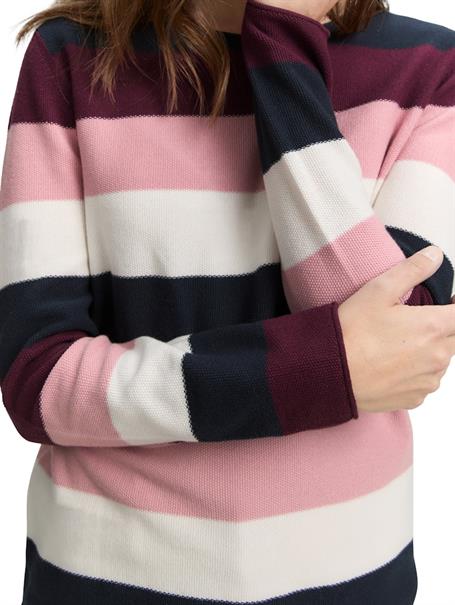 Strickpullover mit Rundhalsausschnitt big rose knit stripe