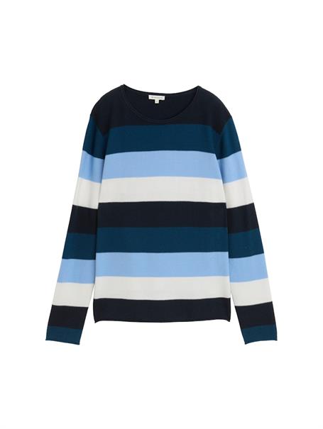 Strickpullover mit Rundhalsausschnitt big teal knit stripe