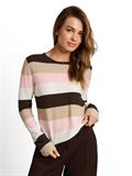Strickpullover mit Rundhalsausschnitt brown beige pink stripe