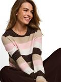 Strickpullover mit Rundhalsausschnitt brown beige pink stripe
