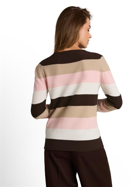 Strickpullover mit Rundhalsausschnitt brown beige pink stripe