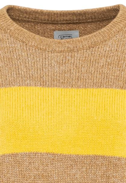 Strickpullover mit Rundhalsausschnitt caramell melange