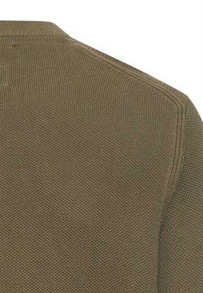 Strickpullover mit Rundhalsausschnitt deep olive