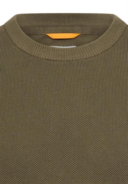 Strickpullover mit Rundhalsausschnitt deep olive