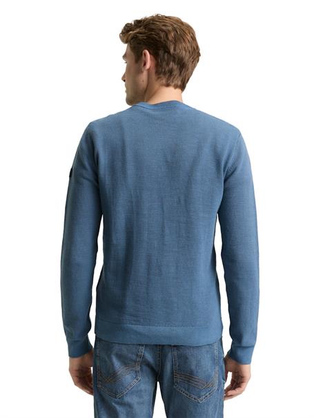 Strickpullover mit Rundhalsausschnitt faded uniform blue