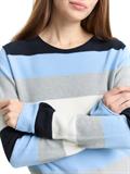 Strickpullover mit Rundhalsausschnitt fjord blue grey stripe