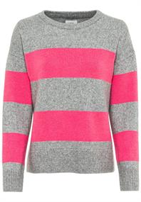Strickpullover mit Rundhalsausschnitt flanell melange