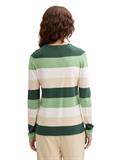 Strickpullover mit Rundhalsausschnitt green beige block stripe