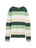 Strickpullover mit Rundhalsausschnitt green beige block stripe