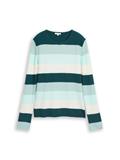 Strickpullover mit Rundhalsausschnitt green mint white stripe