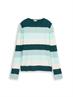 Strickpullover mit Rundhalsausschnitt green mint white stripe
