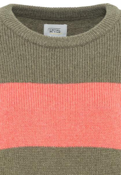 Strickpullover mit Rundhalsausschnitt grey olive