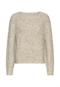 Strickpullover mit Rundhalsausschnitt light grey melange