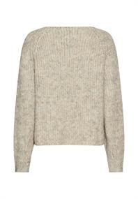 Strickpullover mit Rundhalsausschnitt light grey melange