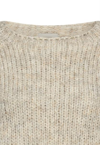 Strickpullover mit Rundhalsausschnitt light grey melange