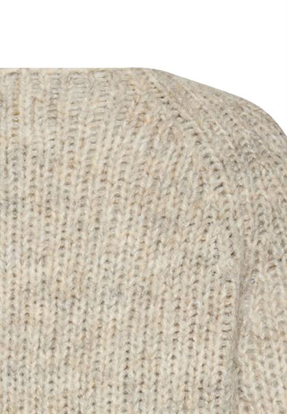 Strickpullover mit Rundhalsausschnitt light grey melange