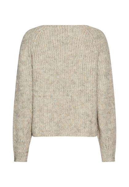 Strickpullover mit Rundhalsausschnitt light grey melange