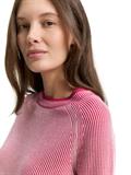 Strickpullover mit Rundhalsausschnitt pink plaited knit