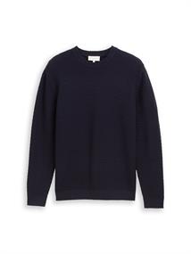 Strickpullover mit Rundhalsausschnitt sky captain blue