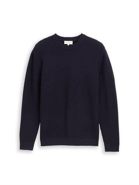 Strickpullover mit Rundhalsausschnitt sky captain blue