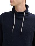 Strickpullover mit Schalkragen navy melange neps
