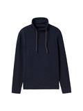 Strickpullover mit Schalkragen navy melange neps
