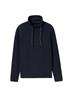 Strickpullover mit Schalkragen navy melange neps