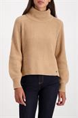 Strickpullover mit Seitenschlitzen cognac
