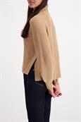 Strickpullover mit Seitenschlitzen cognac