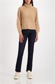 Strickpullover mit Seitenschlitzen cognac