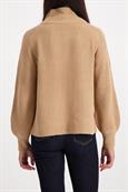 Strickpullover mit Seitenschlitzen cognac