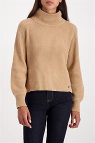 Strickpullover mit Seitenschlitzen cognac