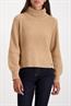 Strickpullover mit Seitenschlitzen cognac