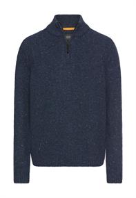 Strickpullover mit Stehkragen dark navy