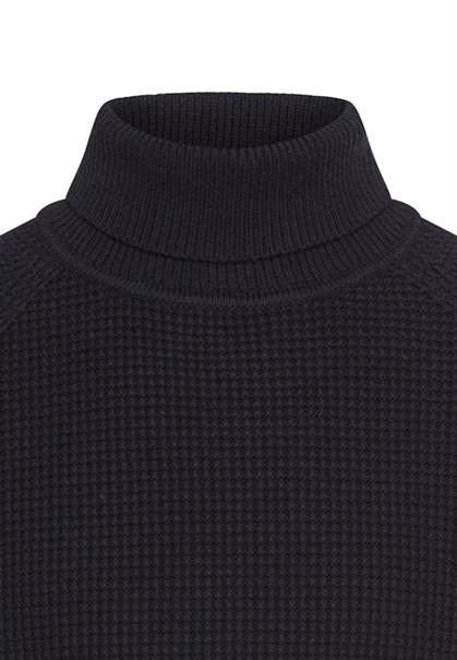 Strickpullover mit Stehkragen dark navy
