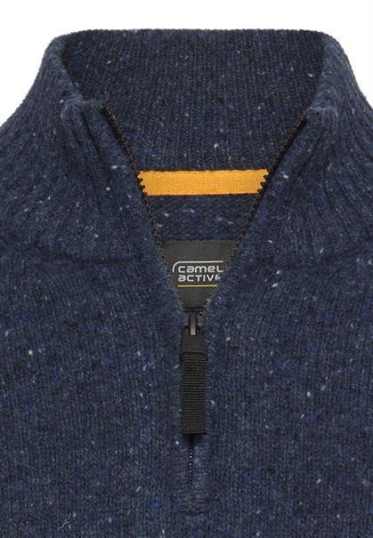 Strickpullover mit Stehkragen dark navy