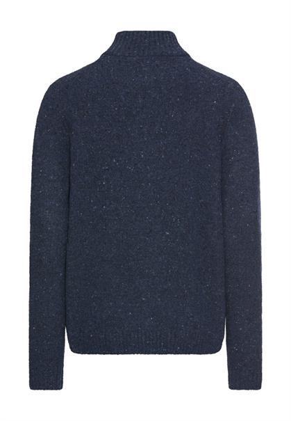 Strickpullover mit Stehkragen dark navy