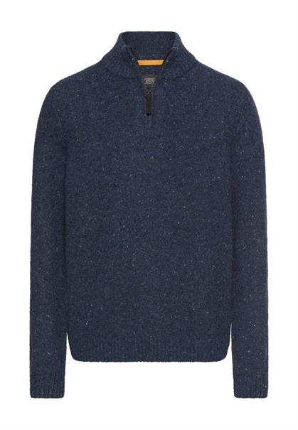 Strickpullover mit Stehkragen dark navy