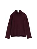 Strickpullover mit Stehkragen dark red mélange