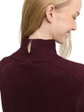 Strickpullover mit Stehkragen dark red mélange