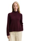 Strickpullover mit Stehkragen dark red mélange