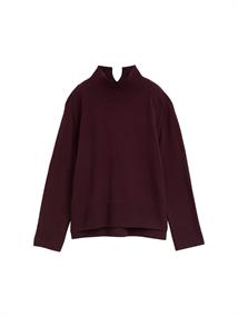 Strickpullover mit Stehkragen dark red mélange